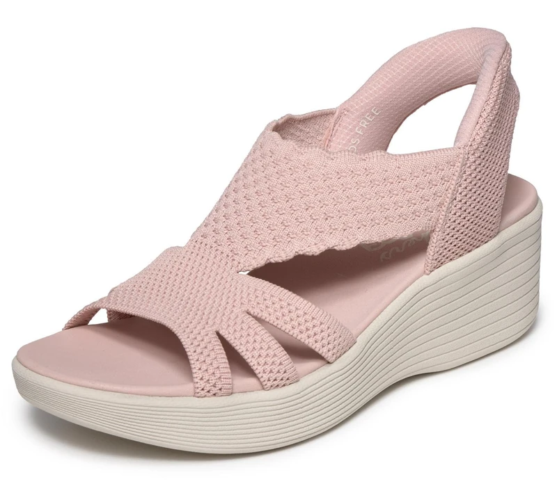 Skechers Women's Slip-in Scalloped Knit Sandals with Yoga Foam