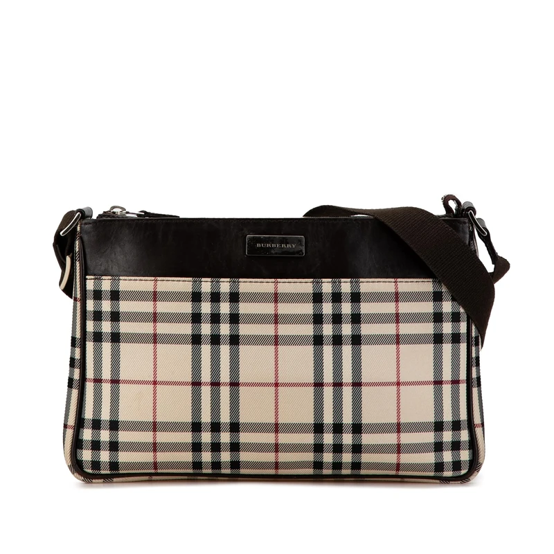 BURBERRY Pre-Loved House Check Canvas Crossbody