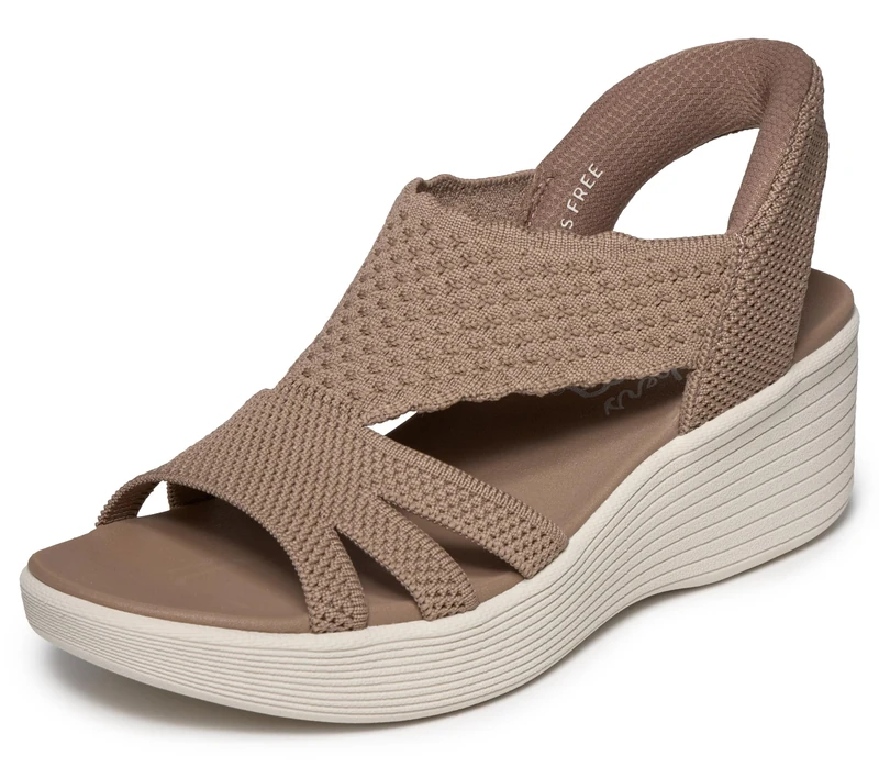Skechers Women's Slip-in Scalloped Knit Sandals with Yoga Foam