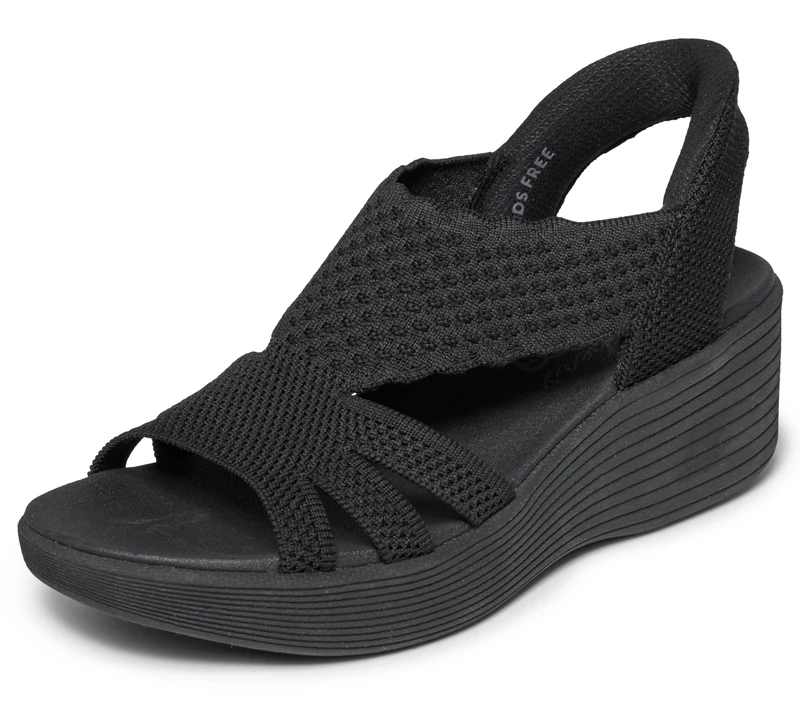 Skechers Women's Slip-in Scalloped Knit Sandals with Yoga Foam