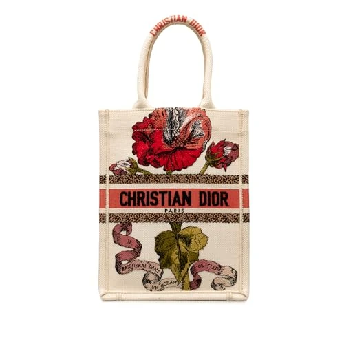 Dior Pre-Loved Fleurs Bibliques Embroidery Vertical Book Tote Bag
