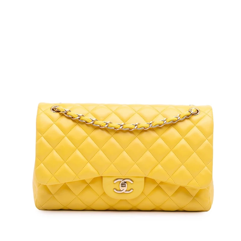 Chanel Pre-Loved Jumbo Classic Lambskin Double Flap Shoulder Bag
