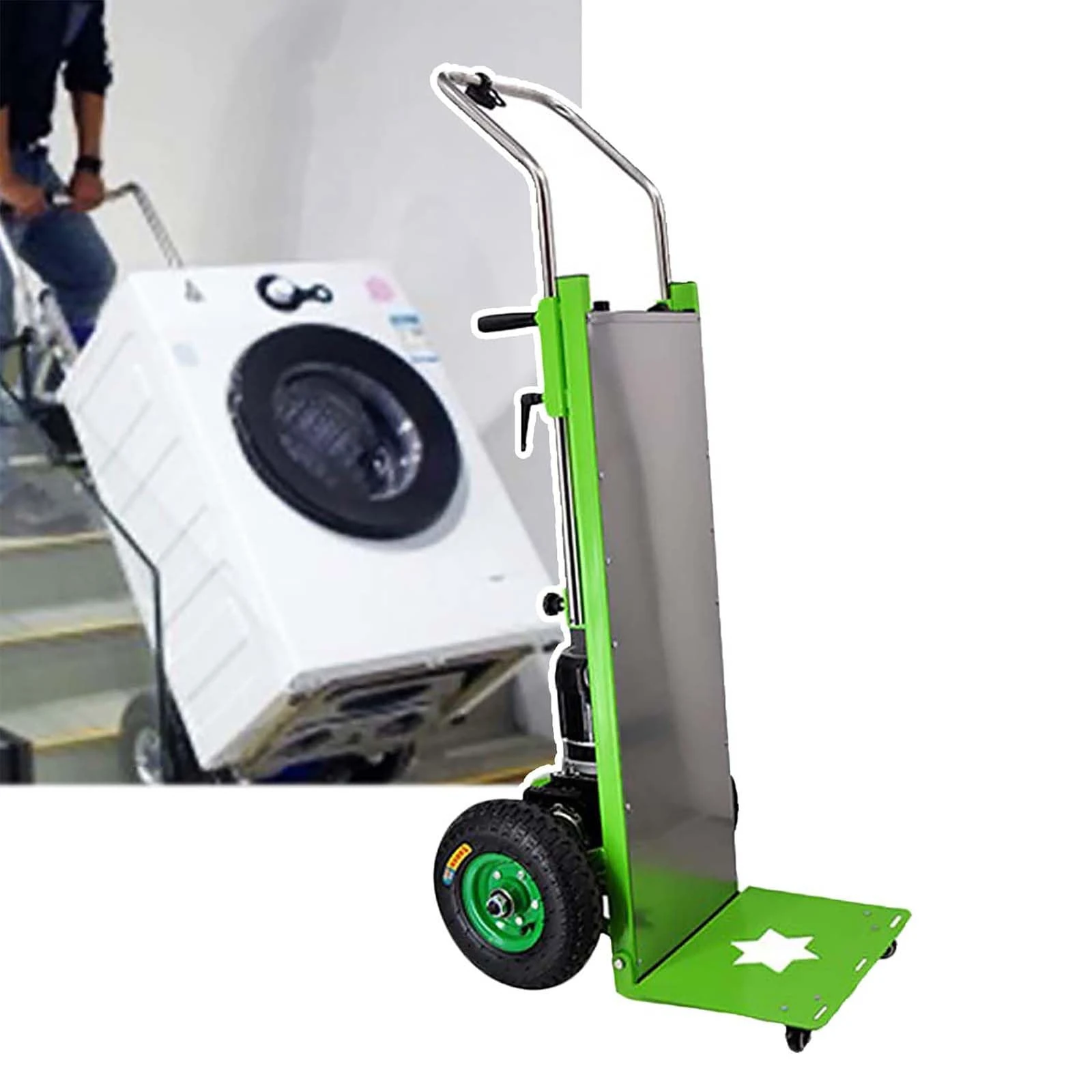 Powered Stair Climbing Hand Truck - Removable Battery, with 800 W Brushless Motor, Load Capacity of 200 Kg - Instant Open/Stop Button - 20V/36Ah Battery,001