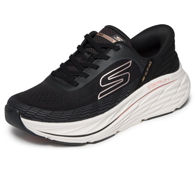 Skechers Women's Max Cushioning Elite 3 Lenara Slip-in Trainers, Black Pink, 4 UK