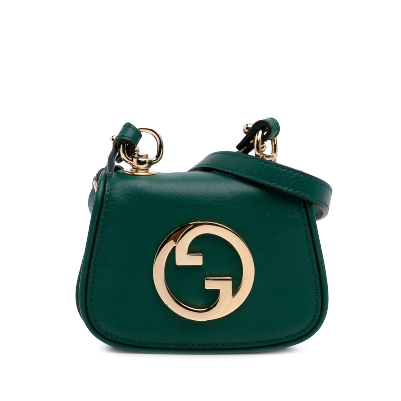 Gucci Pre-Loved Textured Calfskin Blondie Card Case On Strap Crossbody Bag