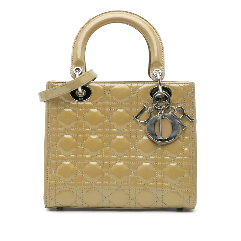 Dior Pre-Loved Medium Patent Cannage Lady Handbag