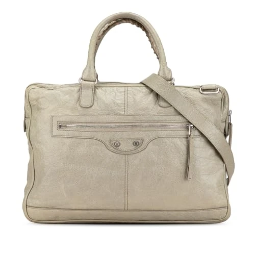 Balenciaga Pre-Loved Lambskin Motocross Classic Bridge Satchel Handbag