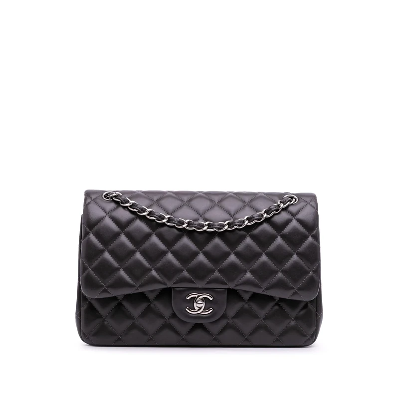 Chanel Pre-Loved Jumbo Classic Lambskin Double Flap Shoulder Bag