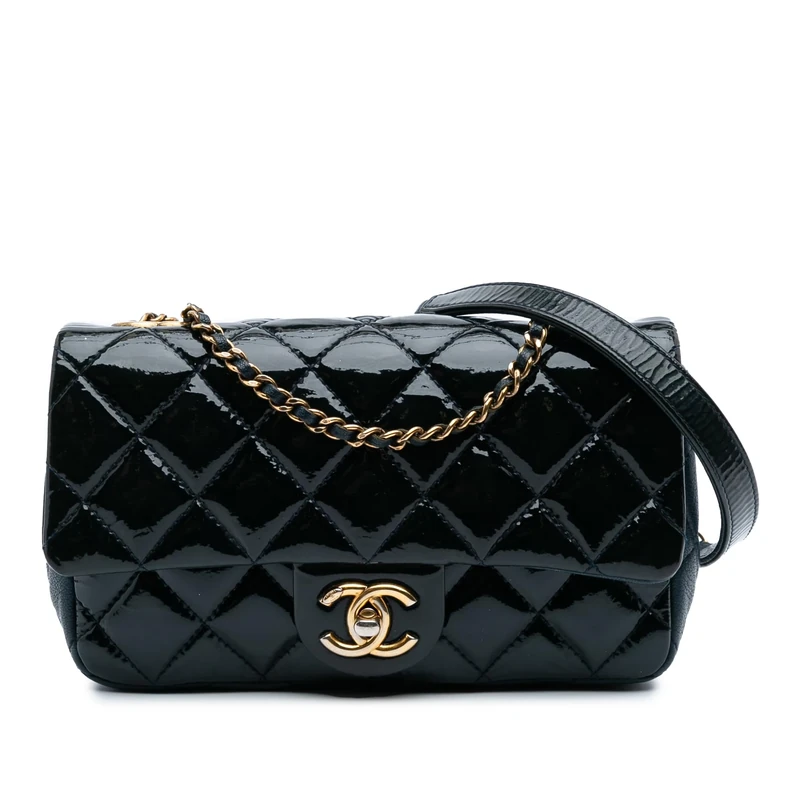 Chanel Pre-Loved Paris-Salzburg Small Patent and Goatskin CC Eyelet Flap