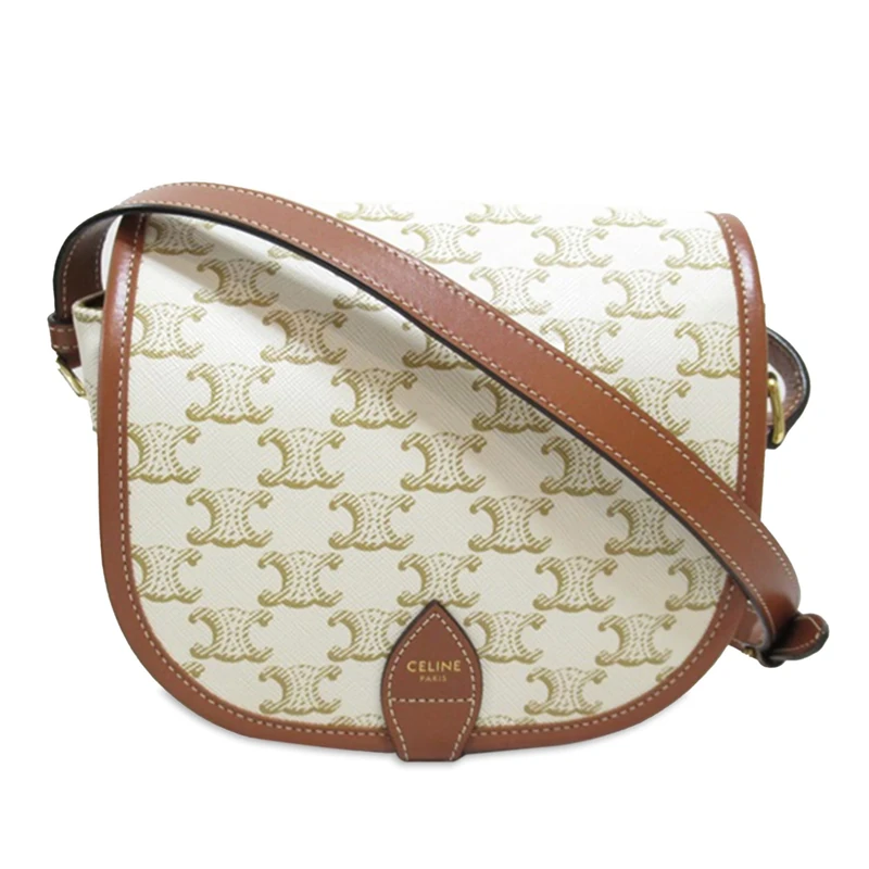 Celine Triomphe Medium Coated Canvas Crossbody Bag - Ivory