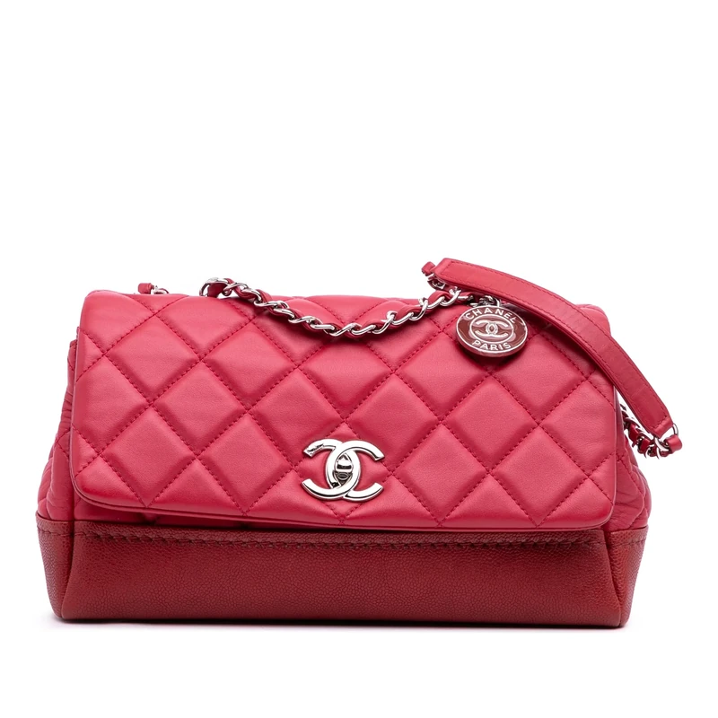 Chanel Pre-Loved Medium Quilted Lambskin And Caviar Bi Coco Flap Crossbody Bag