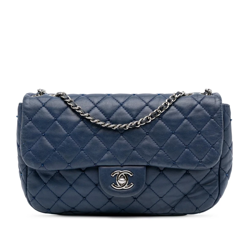 Chanel Pre-Loved Small Quilted Lambskin Beaded Single Flap Shoulder Bag