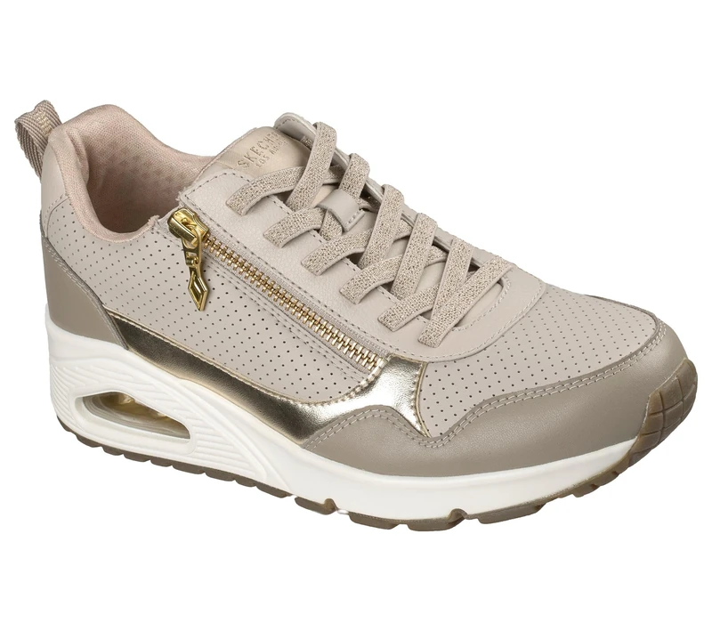 Skechers Street Women's Quarter Zip Duraleather Metallic Trim Fashion Sneaker