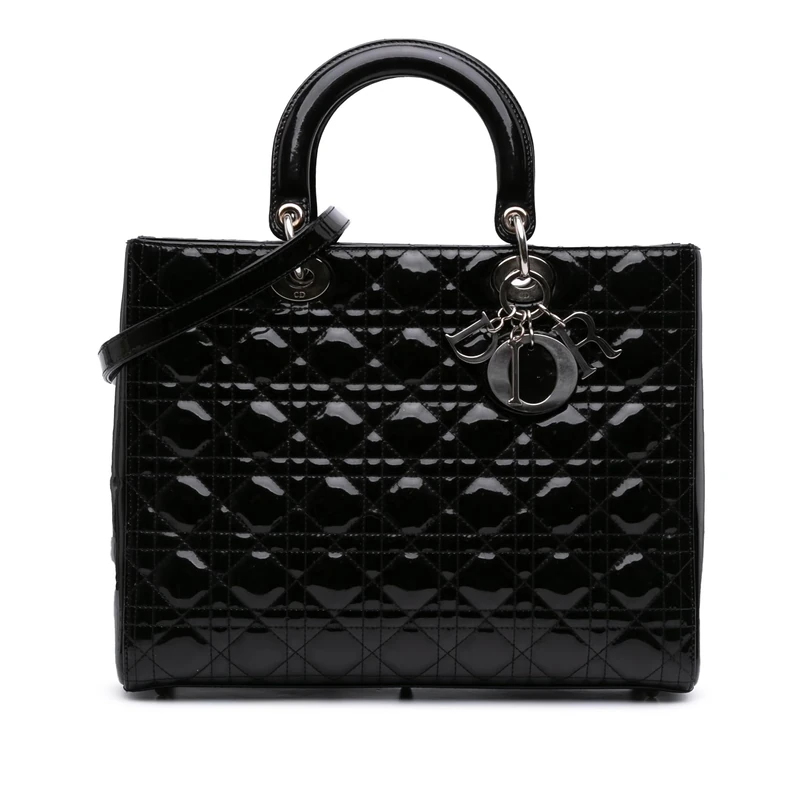 Dior Pre-Loved Large Patent Cannage Lady