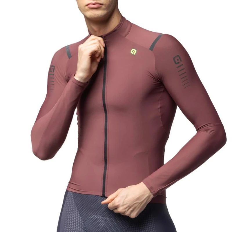 Alé Cycling Men's R-EV1 Warm Race 3.0 Long Sleeve Jersey, Burgundy, L