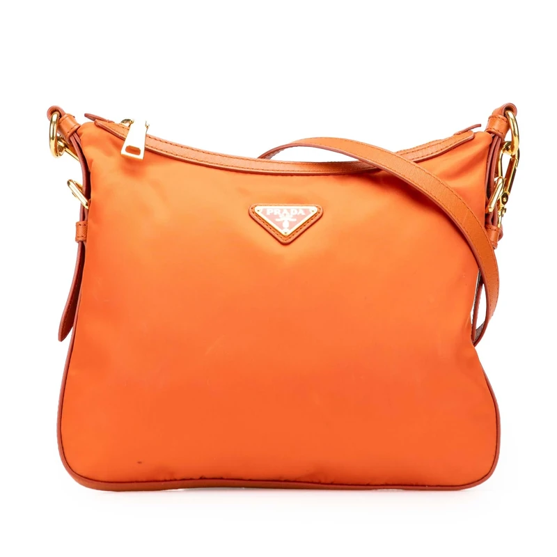 Prada Pre-Loved Saffiano Trimmed Tessuto Zip Top Crossbody Bag