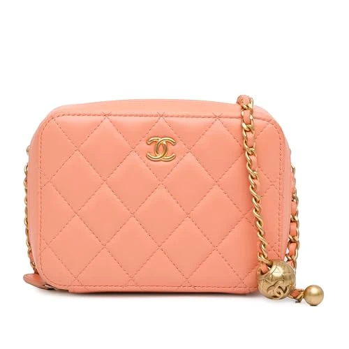 Chanel Pre-Loved CC Quilted Lambskin Pearl Crush Camera Bag Crossbody