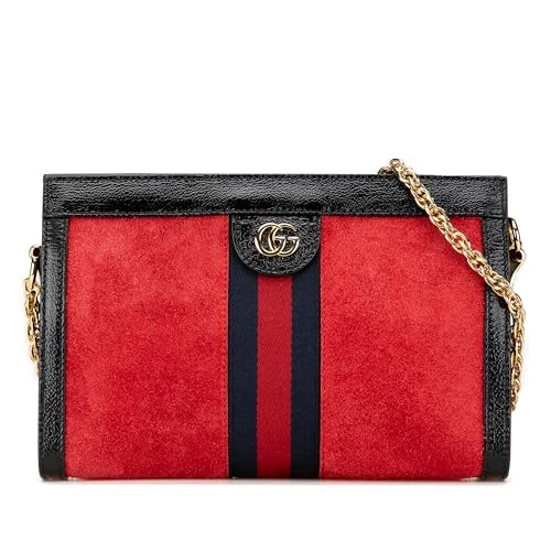 Gucci Pre-Loved Small Suede Ophidia Chain Crossbody Bag