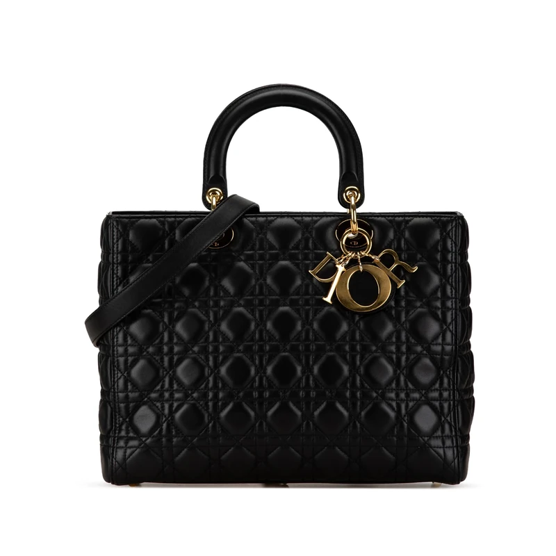 Dior Pre-Loved Large Lambskin Cannage Lady