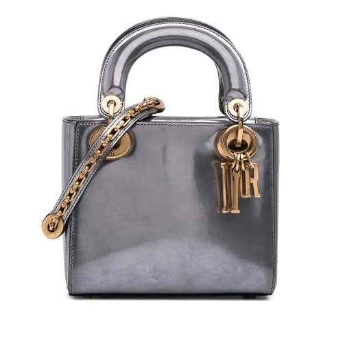 Dior Pre-Loved Mini Metallic Glazed Calfskin Lady