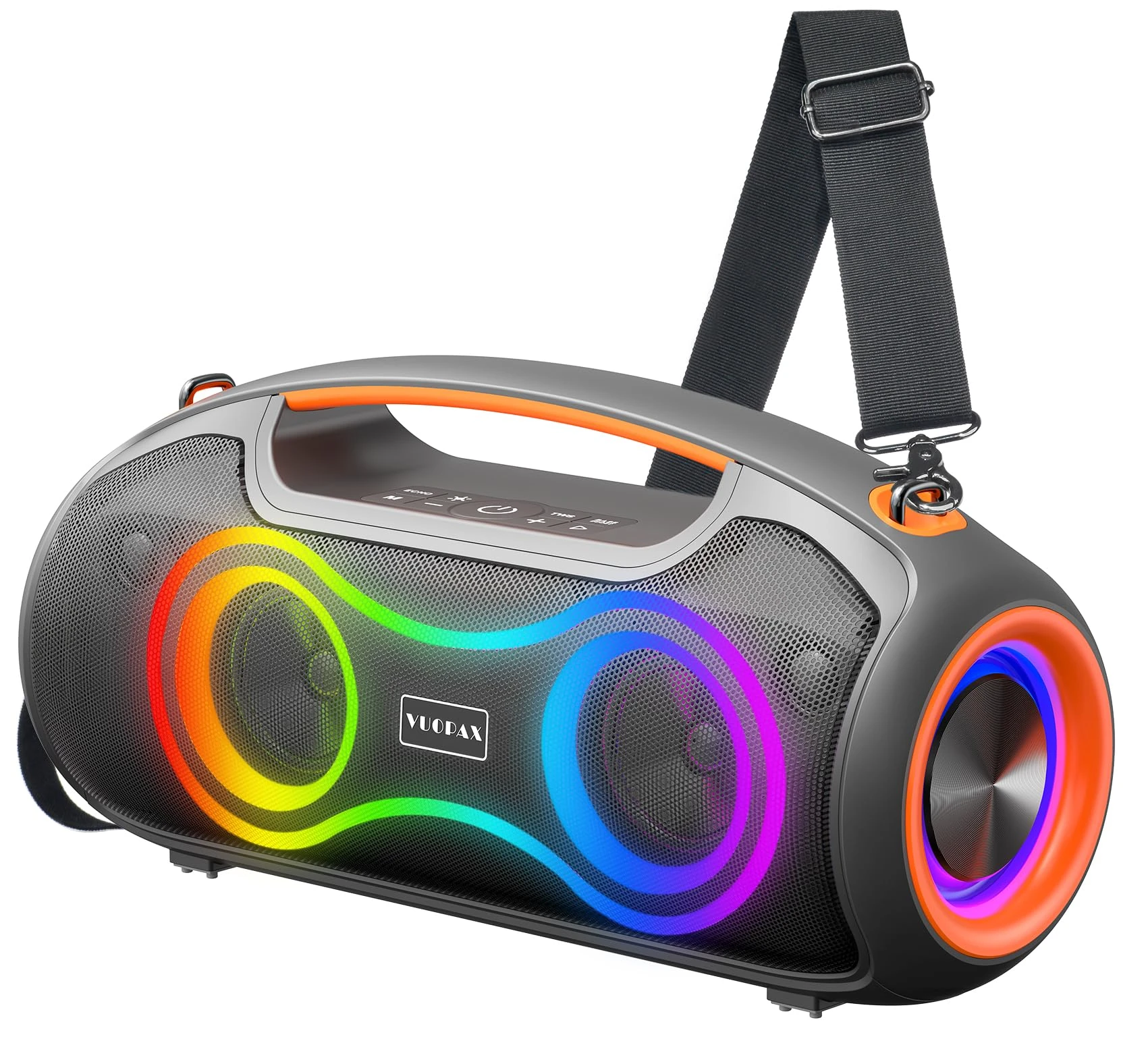 Portable Bluetooth Speakers Wireless, 200W Peak Loud Sound and Deep Bass, RGB Lights for Party, IP65 Waterproof Outdoor Speaker w/ 2*Subwoofer/2*Tweeter/DSP/Bass Boost/TWS/TF/USB/AUX, 24H Playtime