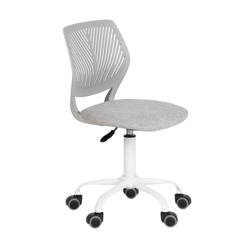 FurnitureR Small Video Game Chair, Ergonomic Desk Chair without Armrests, Compact Swivel Chair with Seat Height Adjustment and Quiet Rubber Wheels, Modern Design for Gaming and Work