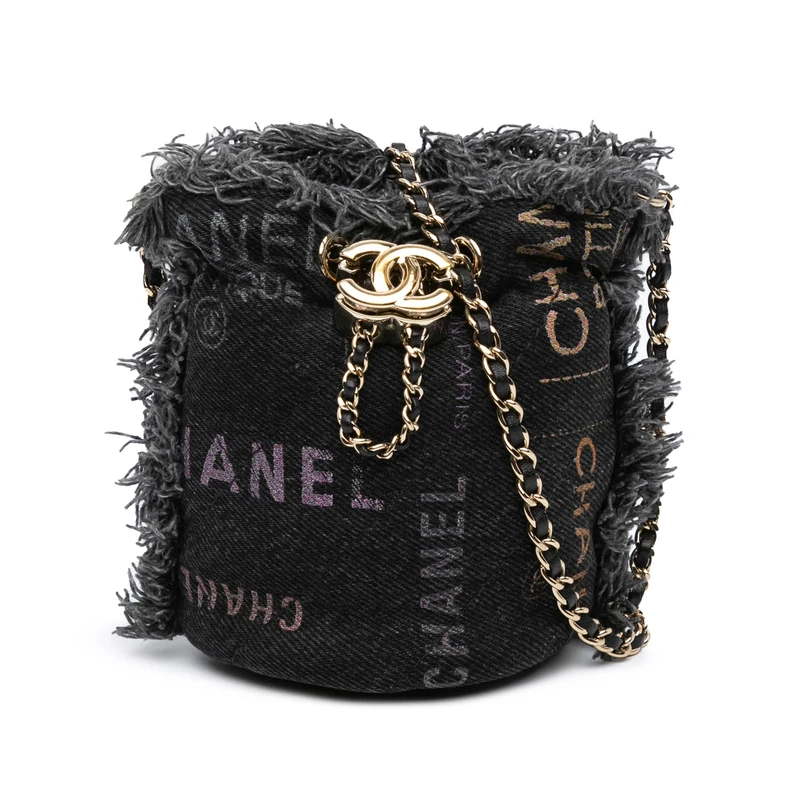 Chanel Mini Denim Mood Bucket Bag - Charcoal Gray