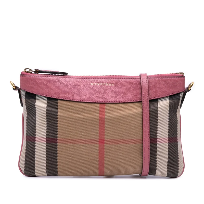 Burberry Peyton Crossbody Bag - House Check Canvas & Leather