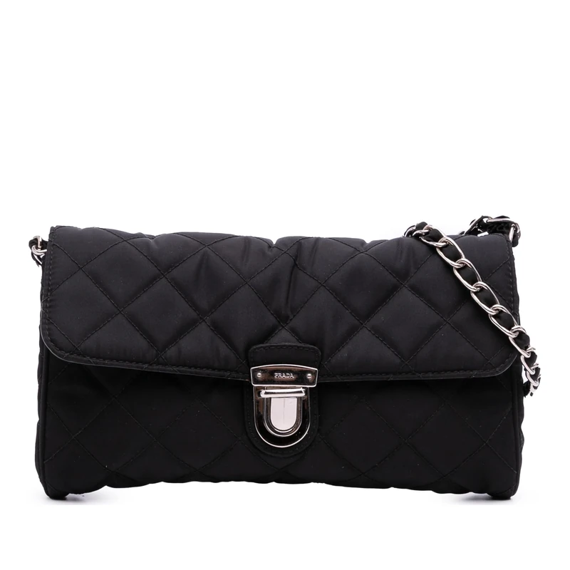 Prada Pre-Loved Impuntu Tessuto Chain Crossbody Bag
