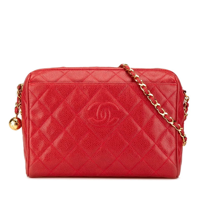 Chanel Pre-Loved CC Quilted Caviar Chain Camera Bag Crossbody