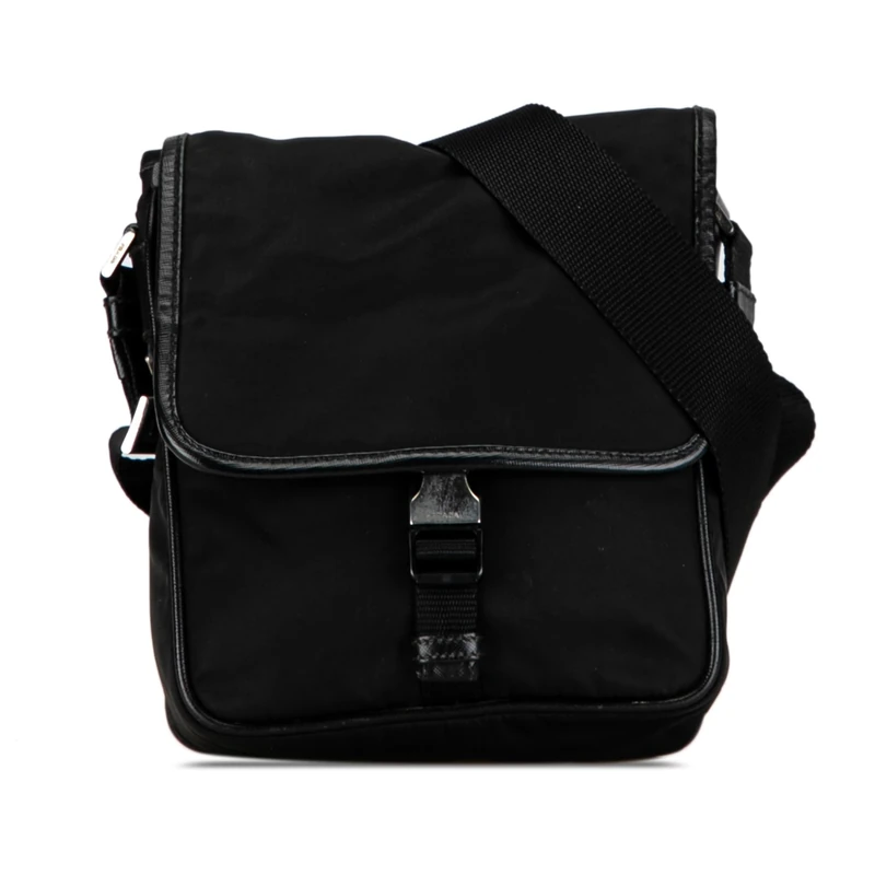 Prada Pre-Loved Tessuto Buckle Messenger Bag