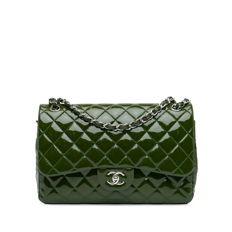 Chanel Pre-Loved Jumbo Classic Patent Double Flap Shoulder Bag