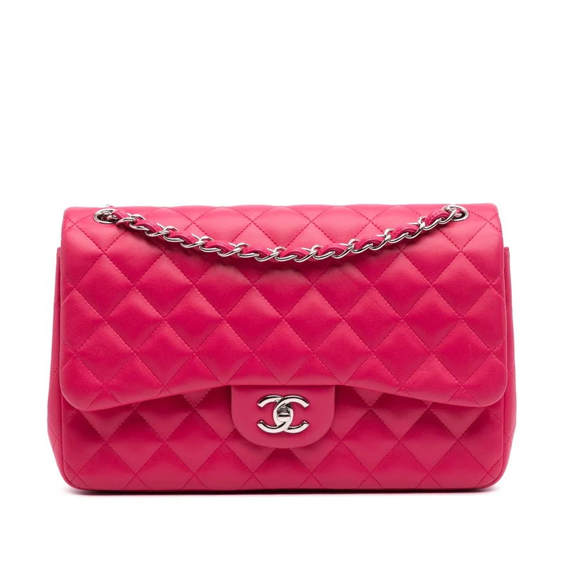 Chanel Pre-Loved Jumbo Classic Lambskin Double Flap Shoulder Bag