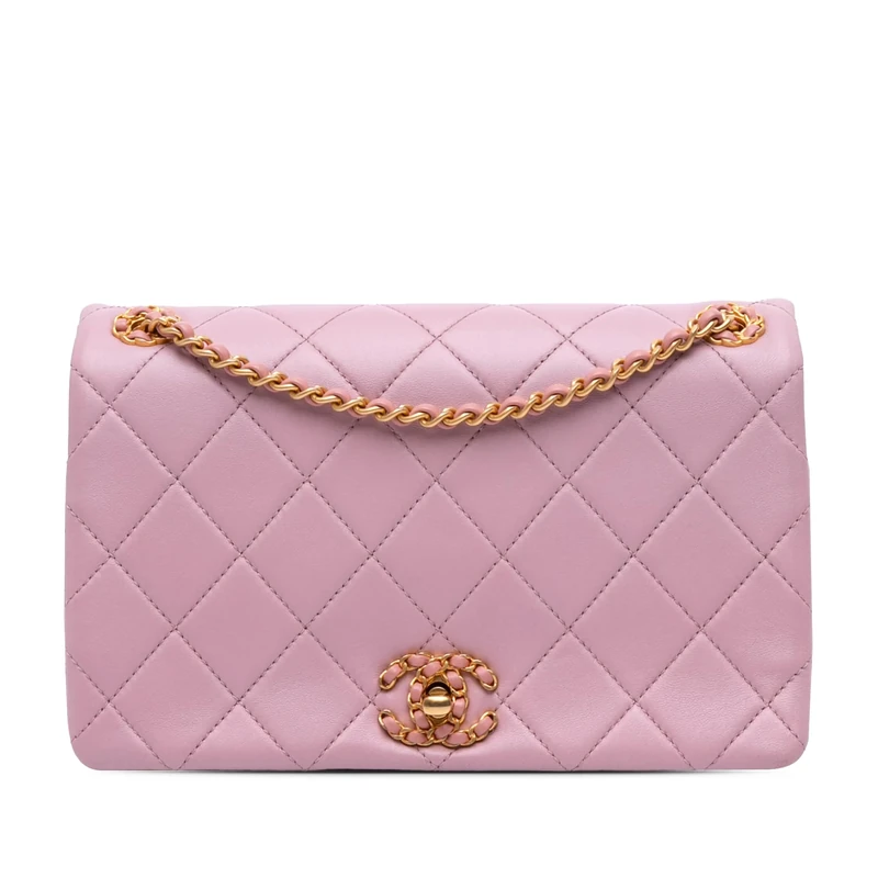 Chanel Pre-Loved Quilted Lambskin Braided CC Single Flap Shoulder Bag