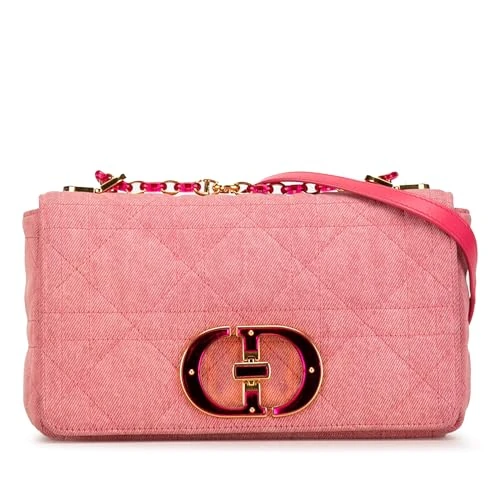 Dior Pre-Loved Medium Denim Macrocannage Caro Bag Crossbody
