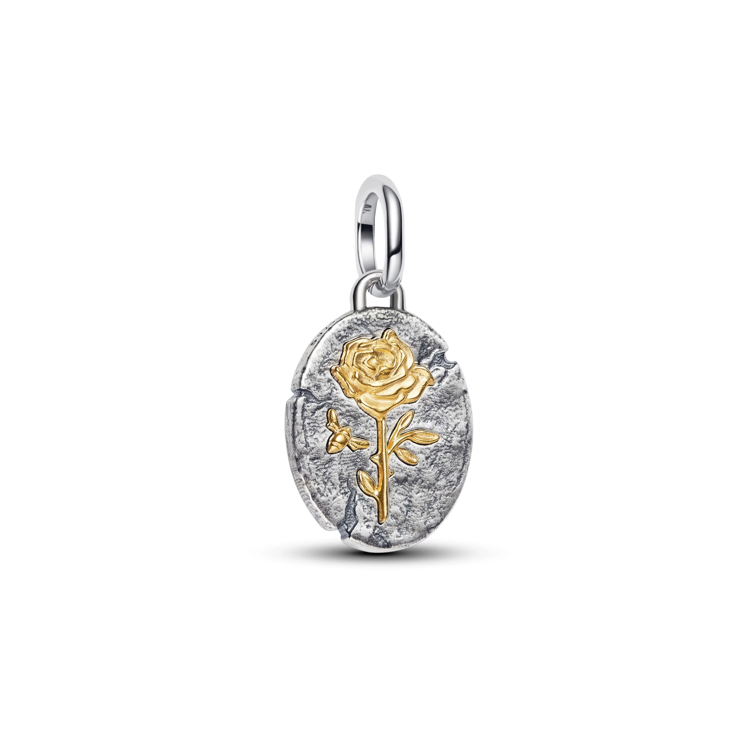 PANDORA ME Rose 764087C00 Sterling Silver 14K Gold Plated Alloy Medallion Charm for Me and Moments