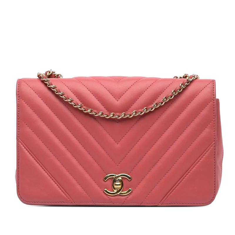 Chanel Pre-Loved Medium Chevron Lambskin Statement Flap Shoulder Bag