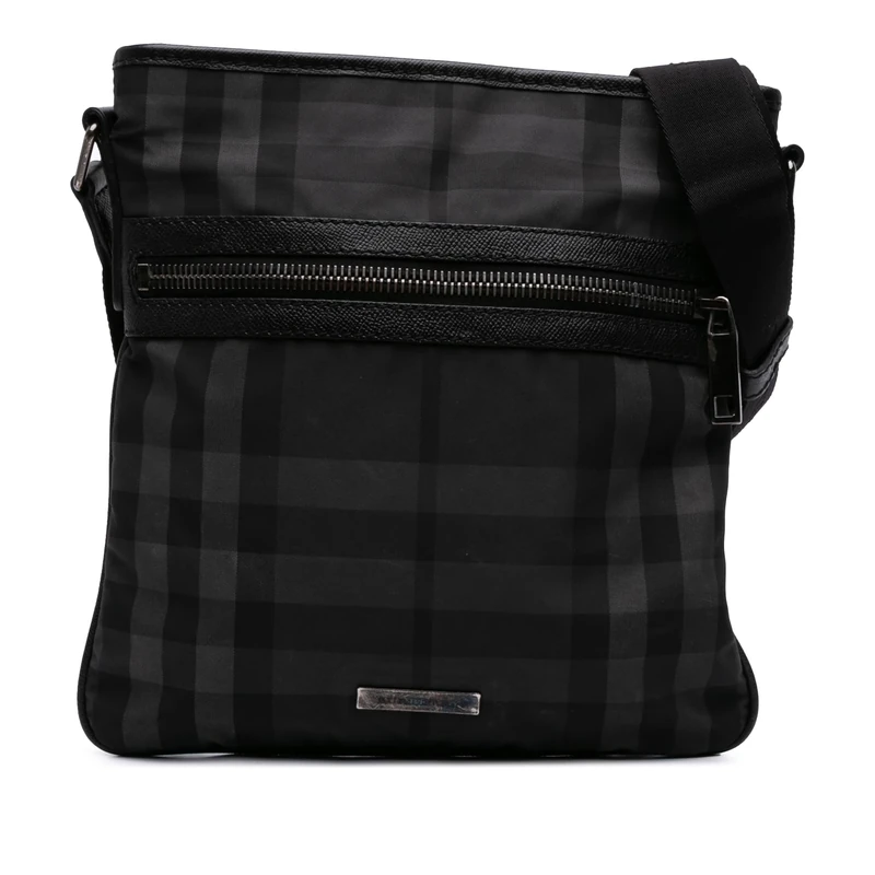 BURBERRY Pre-Loved Smoke Check Canvas Crossbody