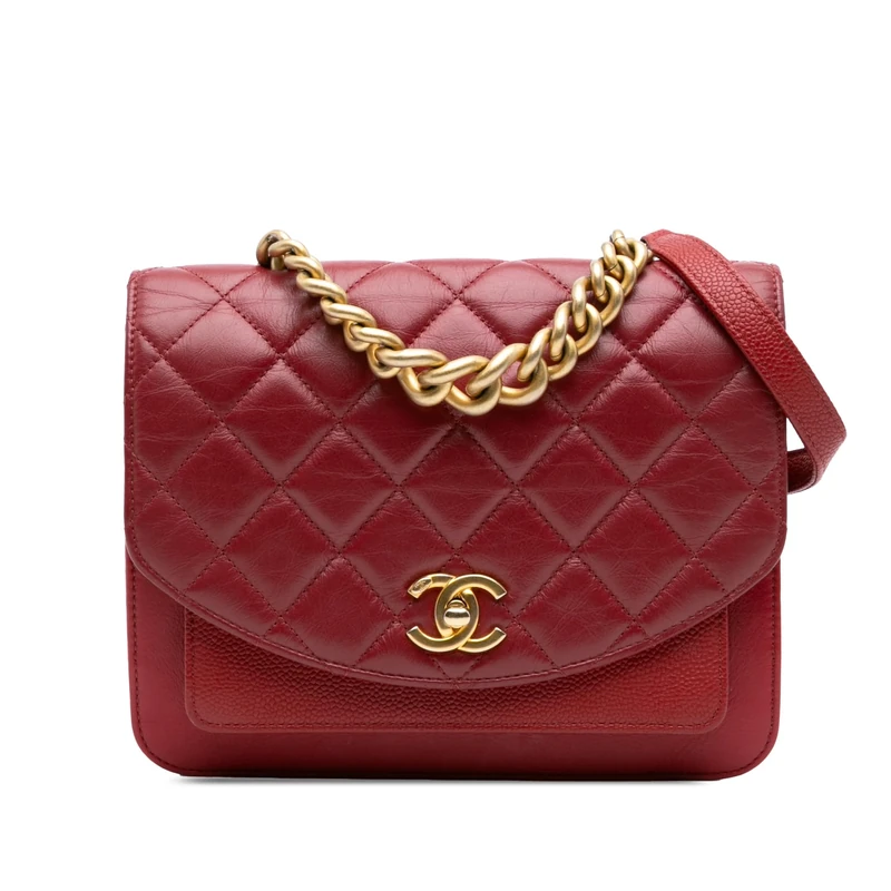 Chanel Pre-Loved Small Quilted Calfskin And Caviar Chain Handle Flap Handbag