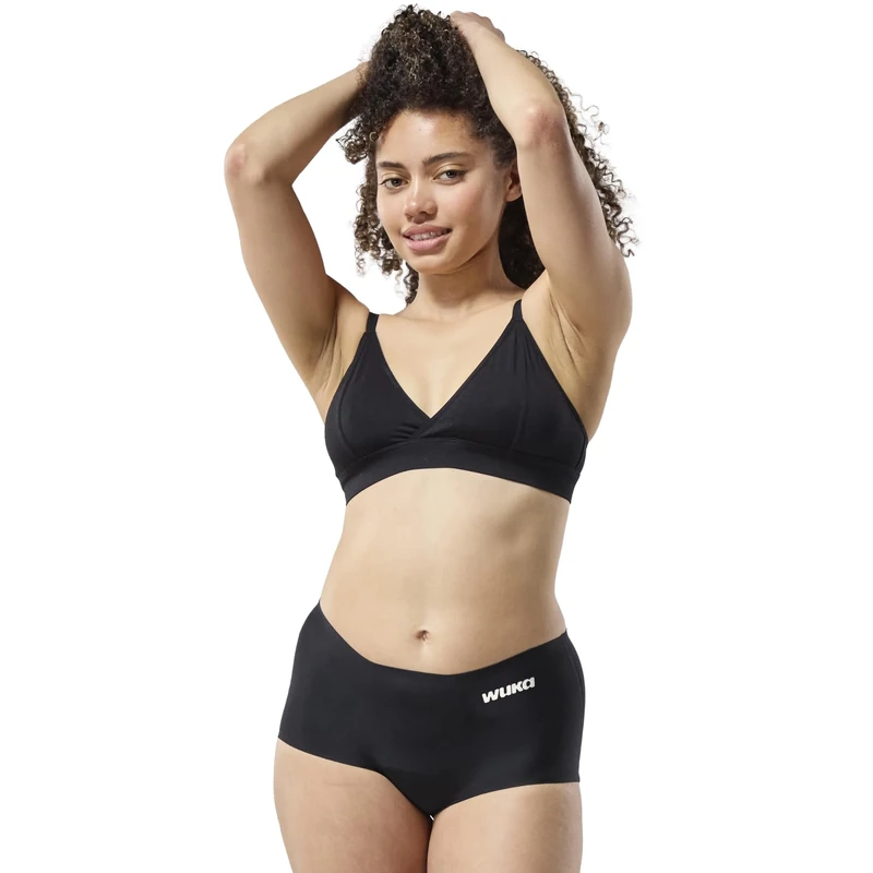 WUKA Teen Stretch Seamless Boxer Short Period Pants Heavy Flow Leak Proof Reusable Washable Underwear for Girls Teen Panties Multi Size Fits S, M, L Black