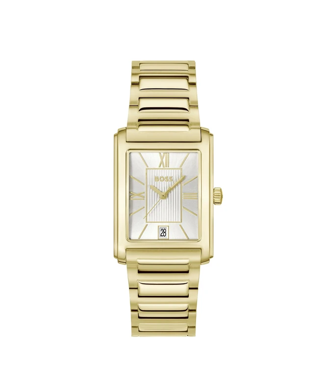 BOSS Three Hand Quartz Movement Watch for Men Principle Dress Collection with Gold Colored Stainless Steel Bracelet - 1514280