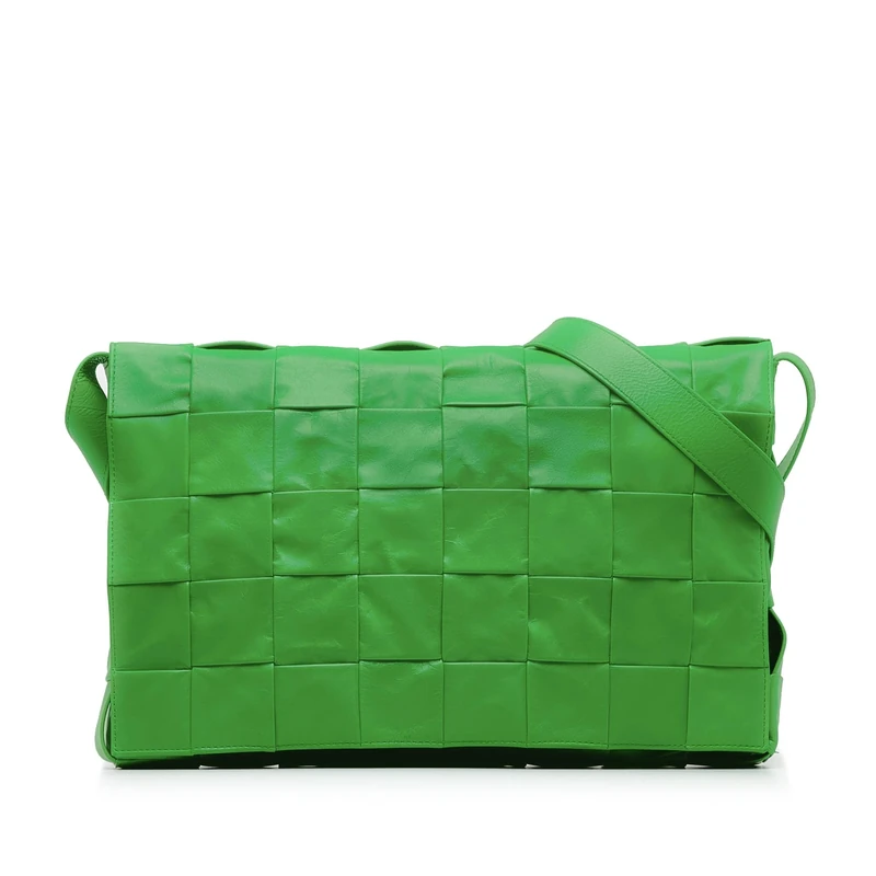 Bottega Veneta Pre-Loved Maxi Paper Calfskin Intrecciato Cassette Crossbody Bag
