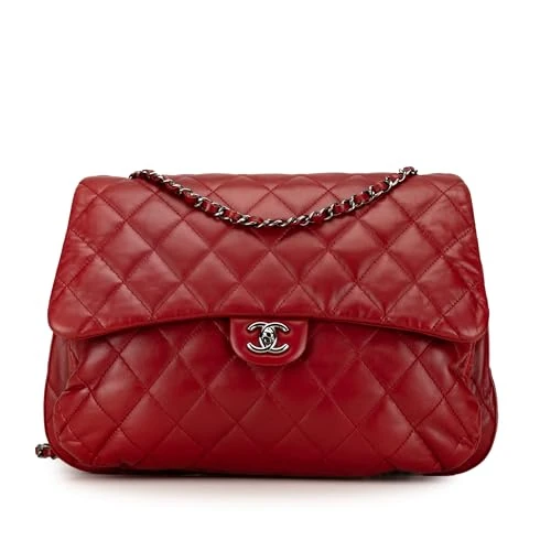 Chanel Pre-Loved Maxi Lambskin 3 Accordion Flap Shoulder Bag