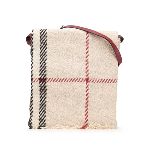 BURBERRY Pre-Loved Nova Check Wool Crossbody