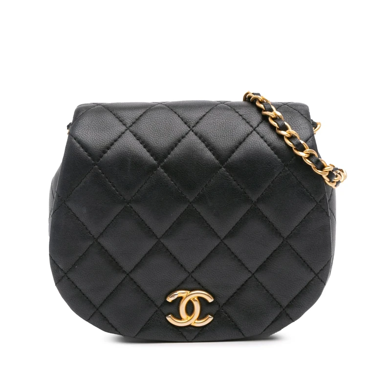 Chanel Pre-Loved Mini Quilted Calfskin Coco Mail Clutch With Chain Crossbody Bag
