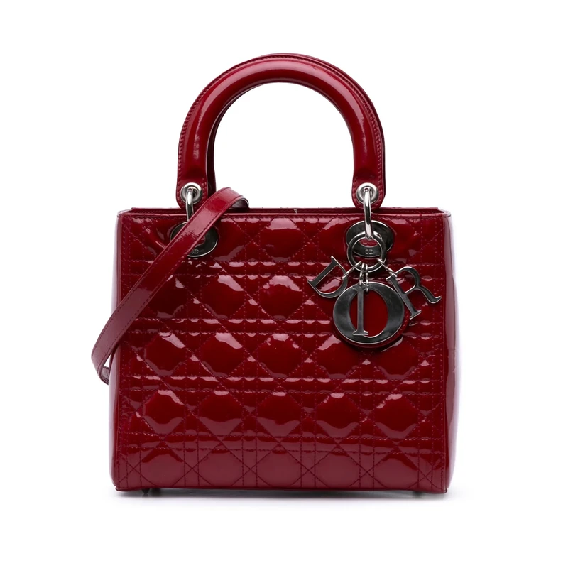 Dior Pre-Loved Medium Patent Cannage Lady