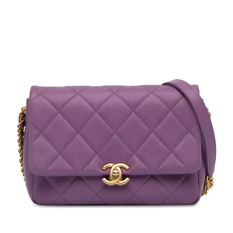 Chanel Pre-Loved Small Quilted Caviar Chain Melody Flap