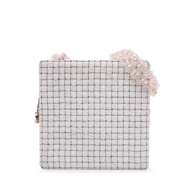 Chanel Pre-Loved Tweed And Resin Zipped Shopping Bag Crossbody
