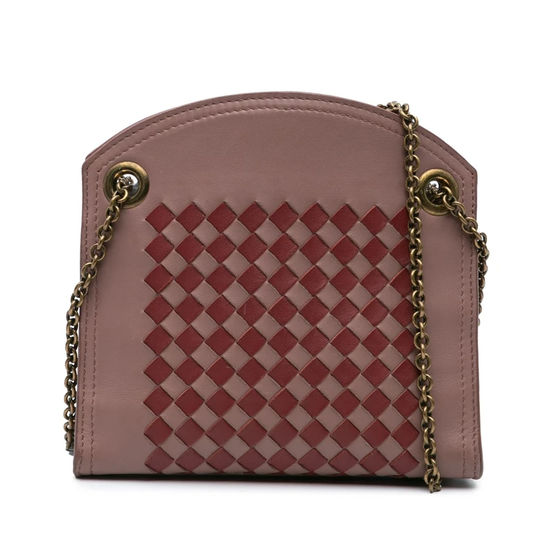 Bottega Veneta Pre-Loved Nappa Intrecciato Chain Wallet Handbag Shoulder Bag