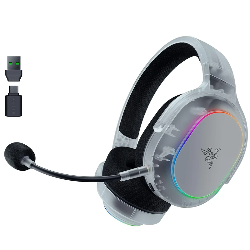 Razer Barracuda X Chroma Phantom White - Wireless Multi-Platform Gaming Headset - 285g - Triforce 40mm Driver - Dual Wireless HyperSpeed & Bluetooth - Chroma RGB | Phantom White Edition